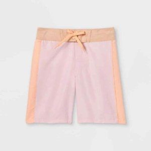 Art Class Boys' Colorblock Drawstring Waist Swim Trunks Light Pink Size 18 NWT
